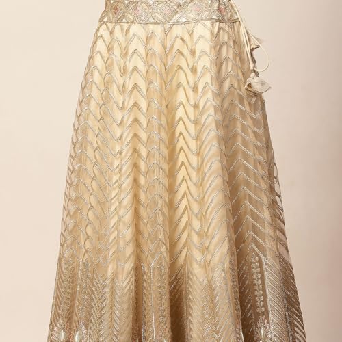 Biba Women's Viscose Lehenga Set (SKDZARI10202AW25BEG_Beige_36)