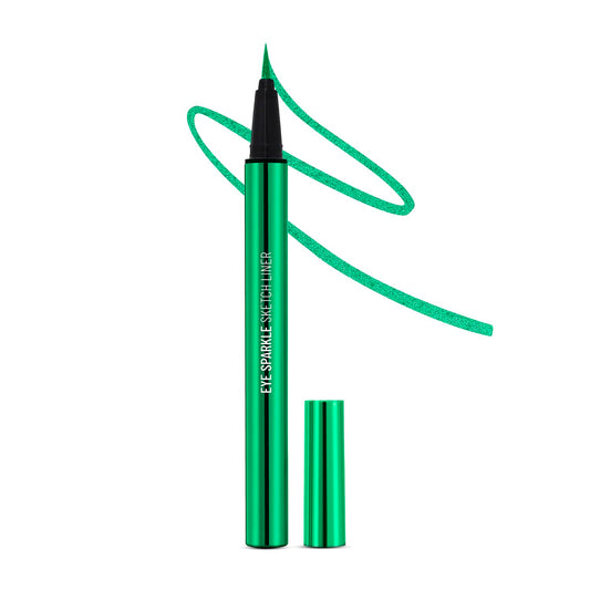 Swiss Beauty Eye Sparkle Sketch eye liner | Smudge-proof, Waterproof eye makeup with Glittery effect | Precision application| Quick dry | Shade- Glitz Green,0.6g
