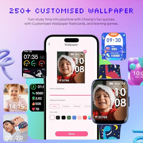 WatchOut Champion Smart Watch for Kids with Habit Builder & Health Tracking | Curved Smartwatch with Waterproof | Activity Tracker for Children | School-Safe Smart Watch for Boys & Girls Ages 3–17