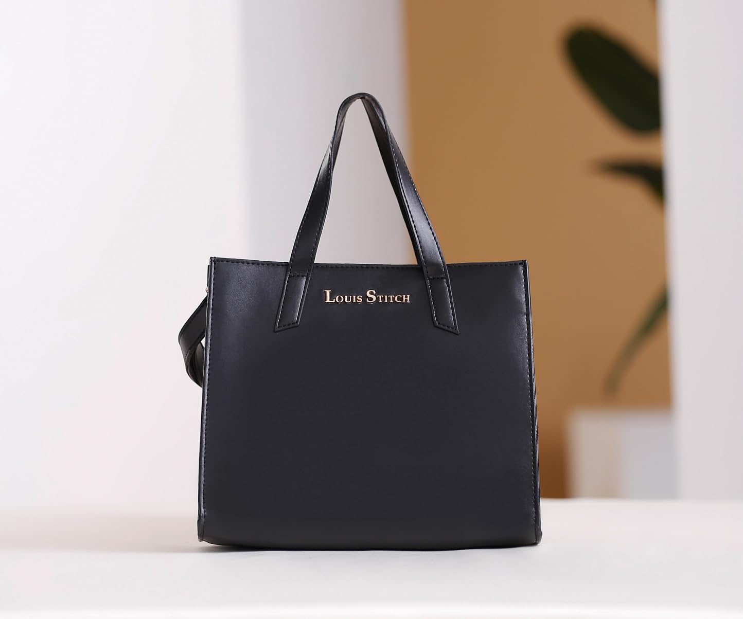 LOUIS STITCH Stylish Black Handbag for Women | Ladies Satchel Handbag for Travel, Office, College | LDB-VF1039-HBJB