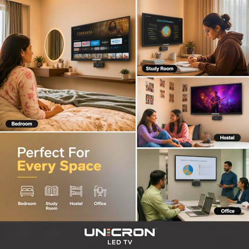 UNICRON 24 Inch Android Smart TV, HD+ LED Television with Bazeless Frame, 30 Watt Sound Speaker, WiFi Enabled & IPS A+ Display Panel HDR Support