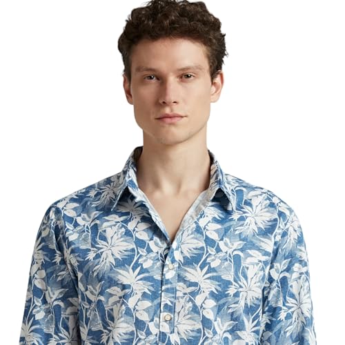 Blue Floral Print Full Sleeve Shirt