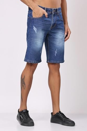 London Hills Denim Shorts for Men | Jeans Shorts for Men Plain Light Blue