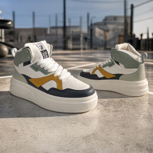 Liberty LEAP7X ACTO092E White Sporty Casual Lacing Sneakers for Men - 42