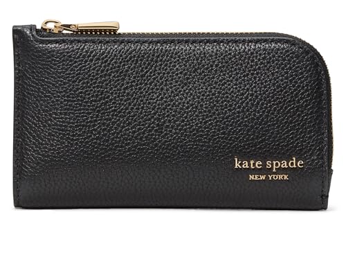 kate spade new york Women's Devin Pebbled Leather Small Slim Bifold Wallet, Black, One Size, Devin Pebbled Leather Small Slim Bifold Wallet