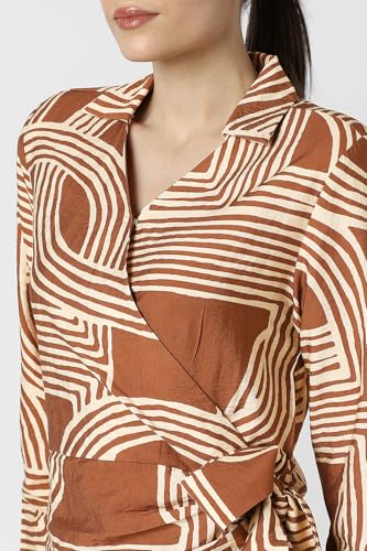 Van Heusen Women's Viscose Modern Above Knee Dress (VWDRURGFH97356_Brown