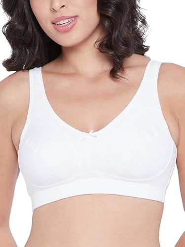 Clovia Women's Cotton Non-Padded Non-Wired Full-Figure Bra_BR2336T18_White_34D