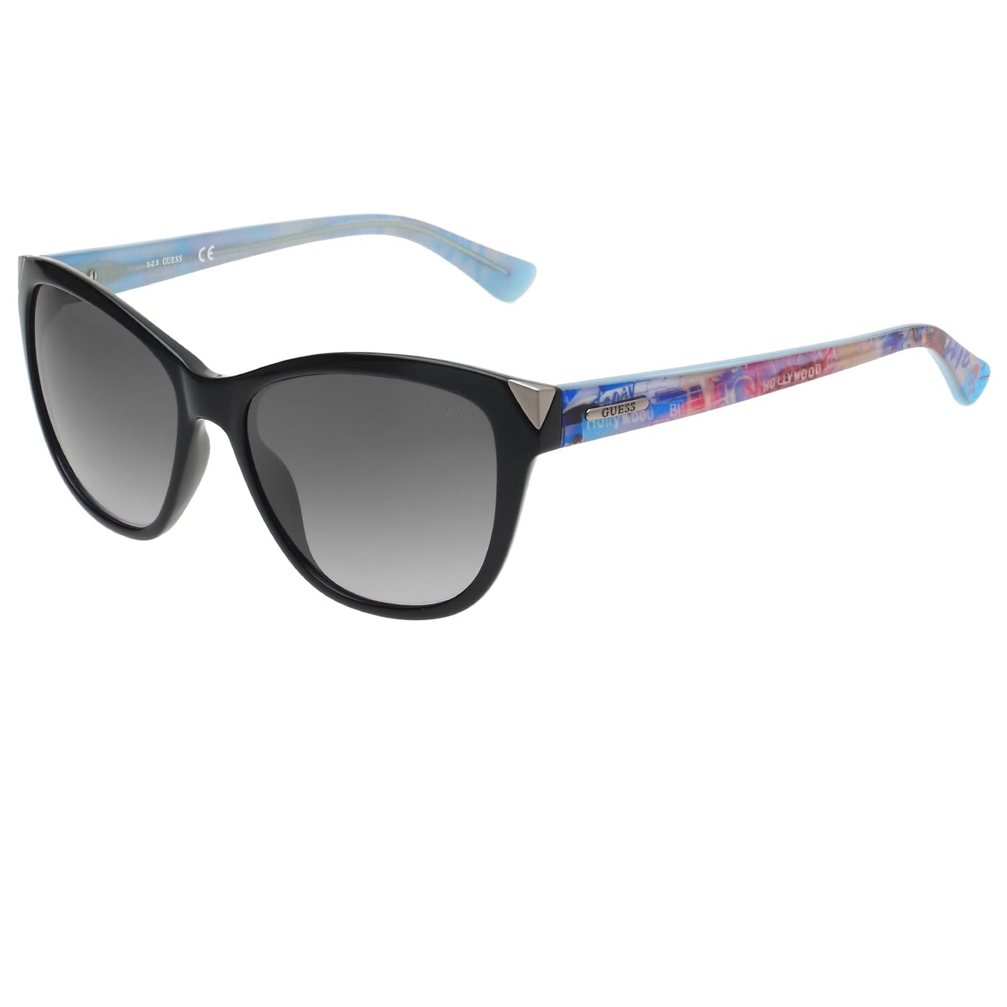 GUESS | Black Full-rim Cat Eye Branded Latest and Stylish Non-Polarized Sunglasses | 100% UV Protection (UV 400) Grey Gradient FadedLens | Women | Medium | GU7398 01B 55 S