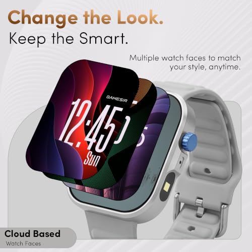 GameSir Oryvex Smart Watch for Men & Women, 2.19" Full Touch Display, Bluetooth Calling, Fitness Tracking, Message Notifications, Android & iOS Compaatible - (Silver)