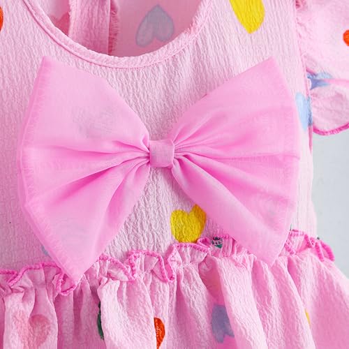 Hopscotch Bow Applique Heart Onesie with Headband (12-18 Months)