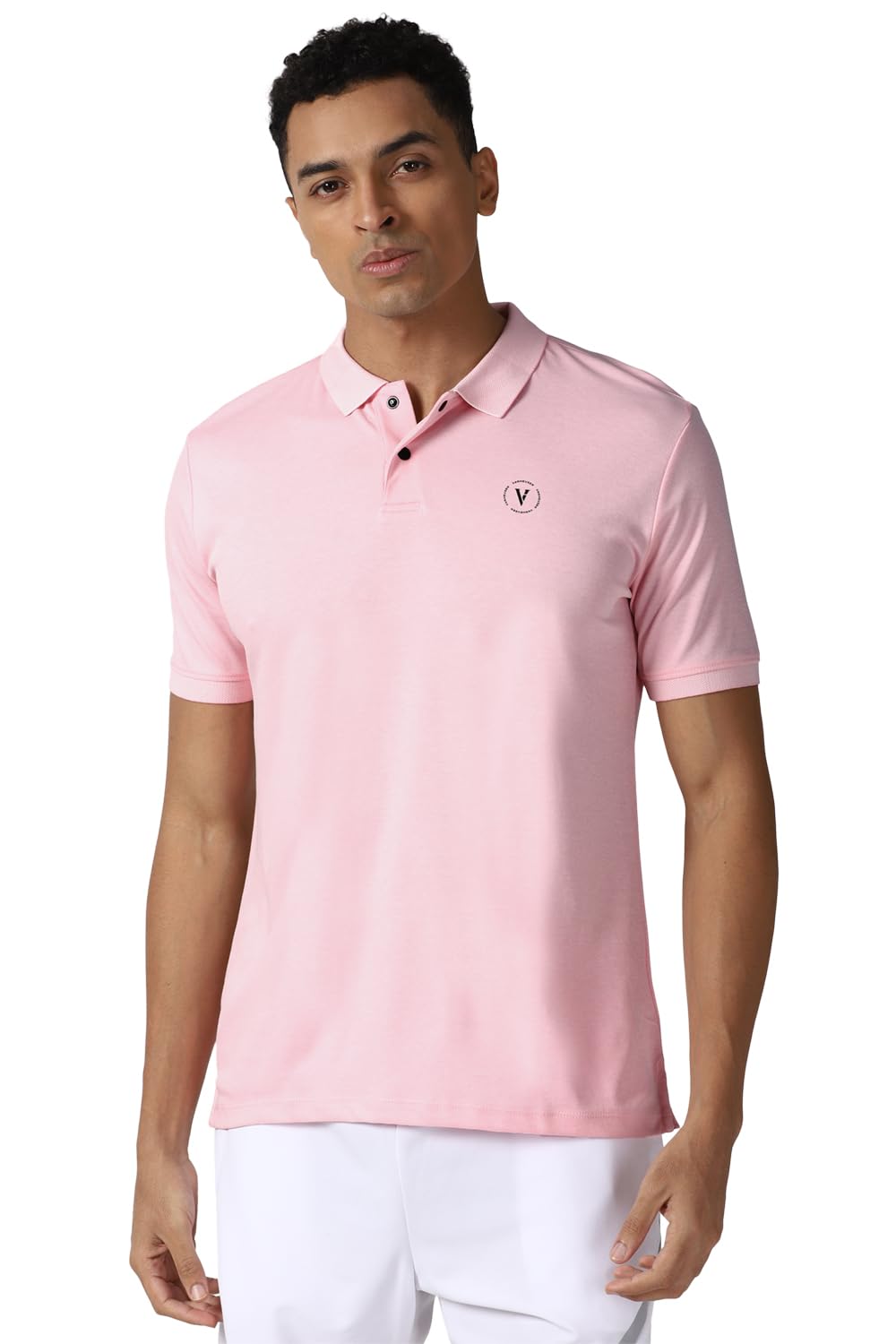 Van Heusen Men's Regular Fit T-Shirt (VFKPARGFN22680_Pink