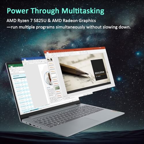 Lenovo Slim 3 Touchscreen Business Laptop, Ryzen 7 5825U Processor (Beats i7-1355U), 15.6" FHD LED Display, 16GB RAM, 1TB PCIe SSD, SD Card Reader, WiFi 6, Windows 11 Pro, WOWPC Recovery USB