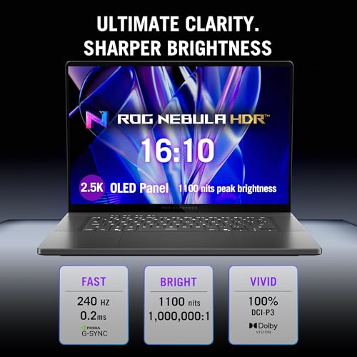 ASUS ROG Zephyrus G16 (2026),Intel Core Ultra 9 386H (Series 3),RTX 5080-16GB,32GB RAM,2TB SSD,OLED,16"(40 cm),240Hz,Win 11,M365 Basic(1Y),Office 24,Eclipse Gray,1.9 Kg,GU606AW-TB043WS,Gaming Laptop