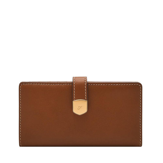 Fossil Women Leather Lennox Brown Wallet Sl10036200
