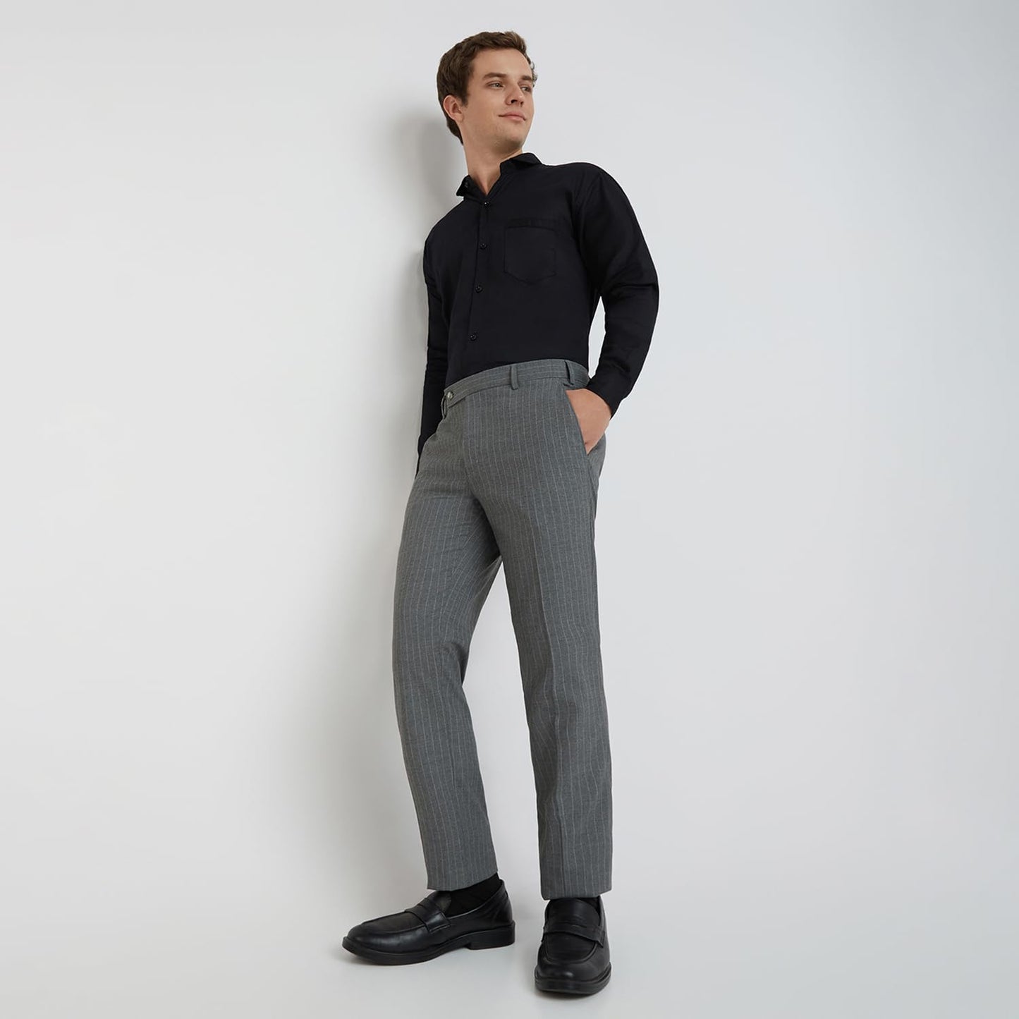 PARK AVENUE Men's Skinny Pants (PMTQ07017-G7_Dark Grey
