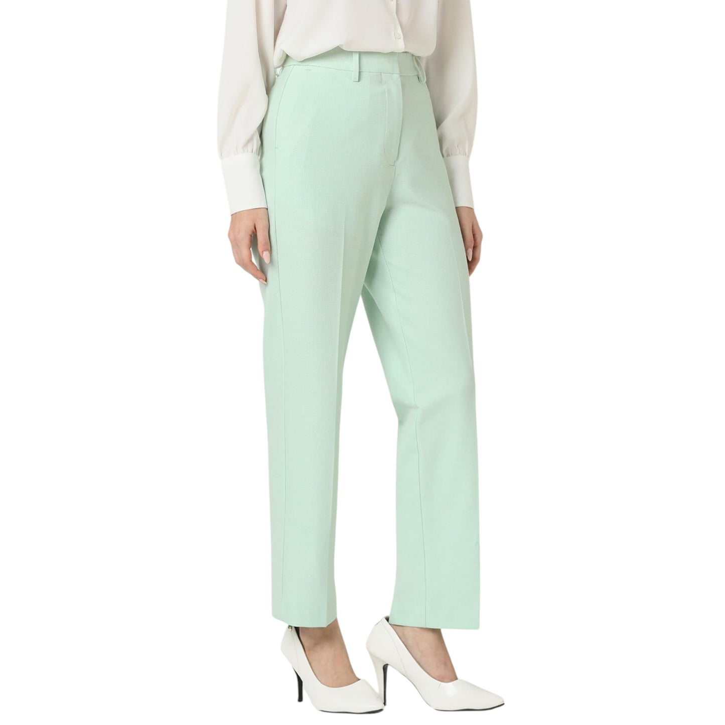 Van Heusen Women's Regular Fit Mid Rise Casual Straight Pants