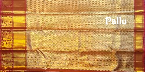 SREE KUMARAN Women's Kanchipuram Silk Pure Pattu Sarees With Blouse (VSK178-11)