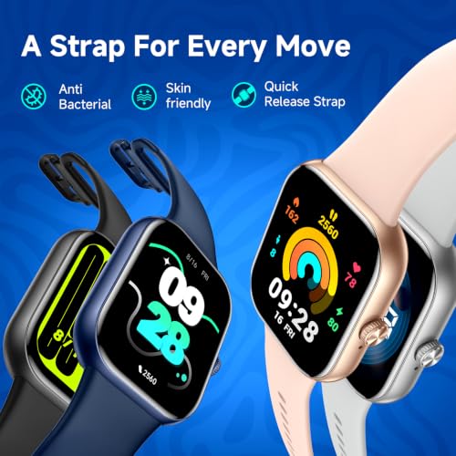 REDMI Watch Move 1.85 Premium AmoLED,14 Day Battery,Best Accuracy,Dual Core Processor Smartwatch (Black Drift Strap, Free Size)