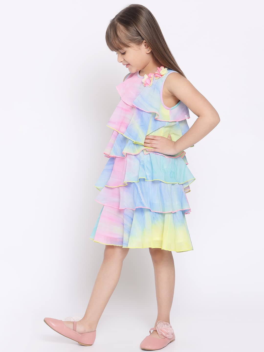 Nautinati Girls Printed Fit & Flare Dress | Age 4-8 Years