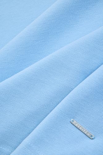 SNITCH Plus Size Men Polo T-Shirt | Modern Buttonless Open Cuban Collar & Short Sleeve | 100% Breathable Cotton Pique Knitted Fabric for Casual Wear & Everyday Comfort | Light Blue