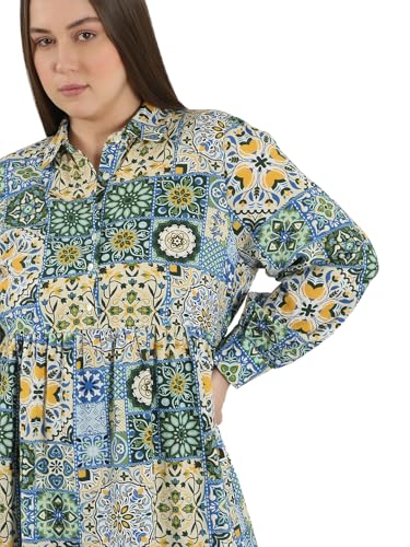 VERO MODA Curve Women's Fit & Flare Blue Dress