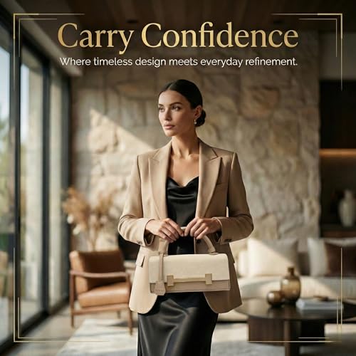 KUNCHI PRISM Textured Flap Top Handle Handbag for Women with Detachable Sling Strap | Metal Accent Closure | Structured Evening Purse for Parties and Formal Occasions (BROWN)