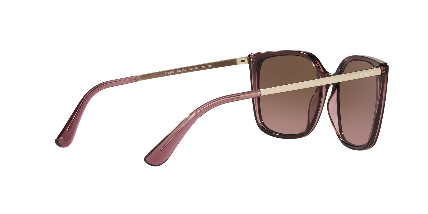 Vogue Eyewear UV Protected Square Sunglasses For Women ( 0VO5353S| 54 mm | Pink Gradient Brown)