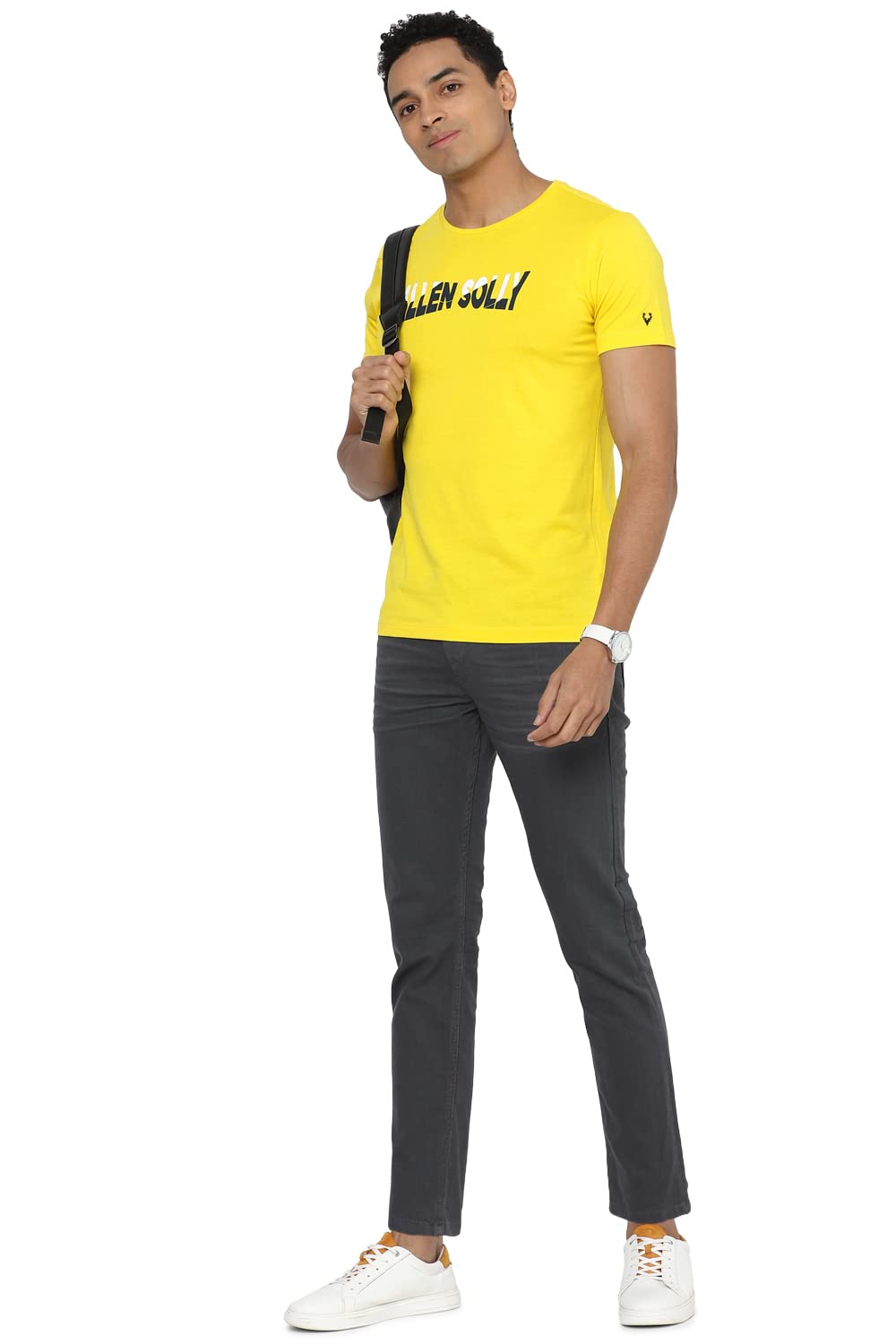 Allen Solly Men's Regular Fit T-Shirt (ALKCVSGFN12735_YELLOW OCHRE_Extra Large)