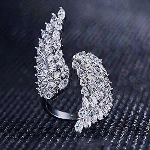 Peora American Diamond Studded White Plated Finger Ring Fashion Wear Stylish Jewellery Gift for Girls & Women (PX8R72-7)