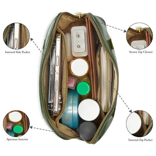 Caprese Dee Small Satchel Bag for Women with Adjustable & Detachable Strap & Zipper Closure | Perfect for Parties, Weddings, and Special Occasions (Dill Green)