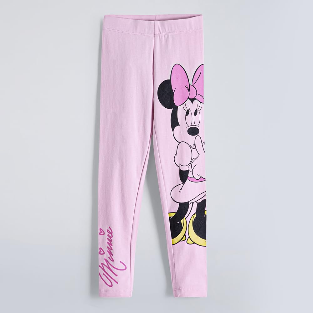 Hopscotch Girls Pink 2-Pack Mickey Mouse Skinny Fit Leggings (for Age - 7-8 Years)