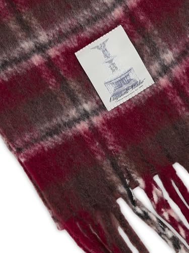 JACK & JONES Men Maroon Check Chunky Scarf