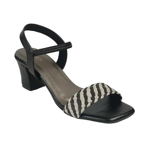 tresmode Cescross Women's Black Dress Block Heel Sandals in Size 8 UK / 41 EU