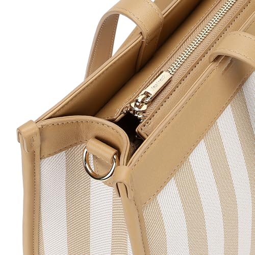 Fastrack Sandline Laptop Tote Bag for Women | 14-Inch Laptop Tote in Faux Leather | Dual Carry Handles & Detachable Adjustable Strap | Zipper Closure | Dedicated Laptop Sleeve & Organiser Pocket