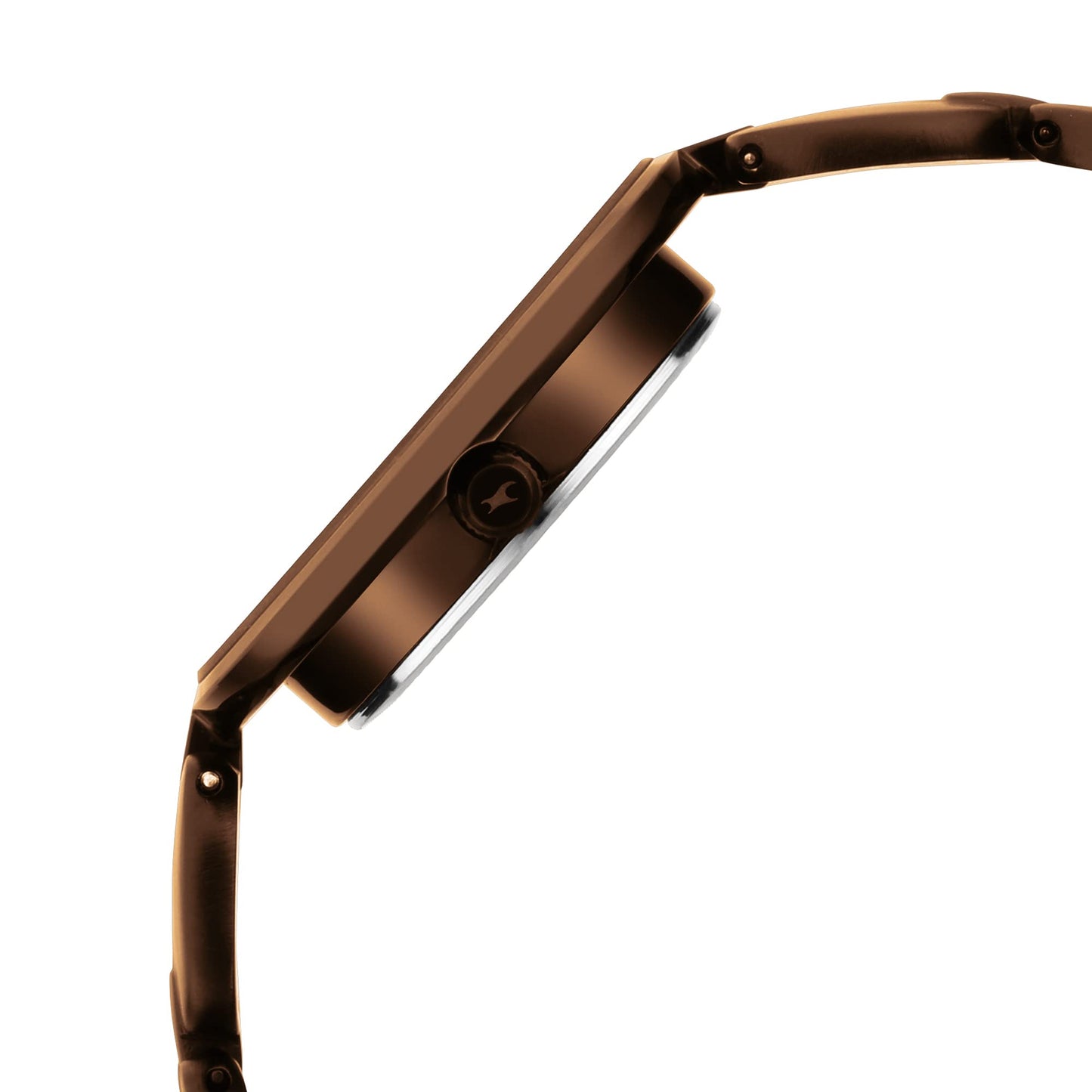 Fastrack Glitch Quartz Analog Brown Dial Metal Strap Watch for Girls-NS6237QM01/NT6237QM01