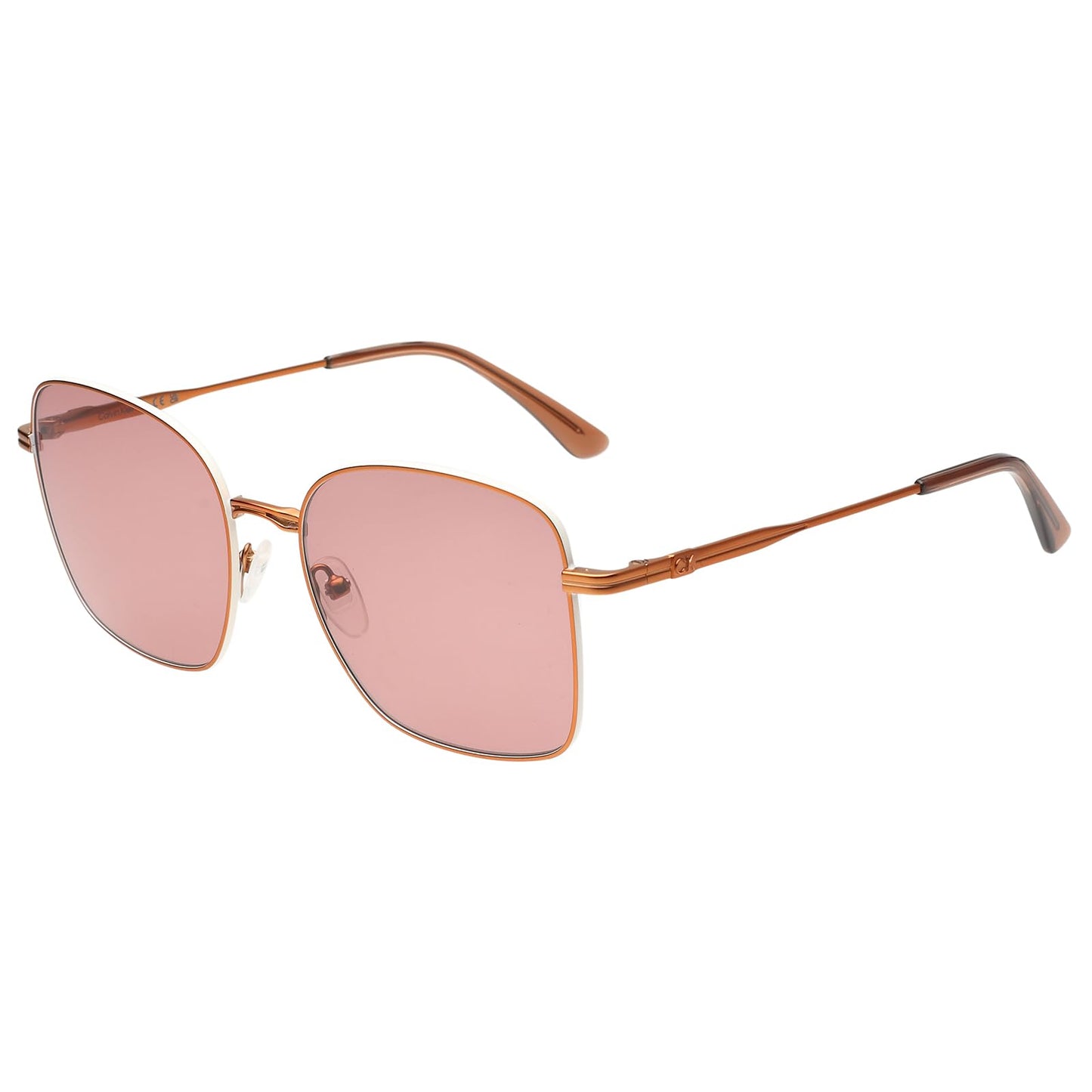 Calvin Klein|Brown Full Frame Square Sunglasses|100% UV Protected (Uv 400) Pink Lens|Women's|Large|CK 23100 108 56 S