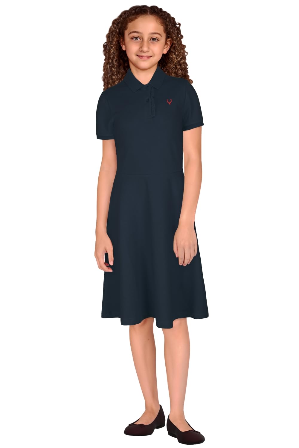Allen Solly Junior Girls Midi Dress (AGDRERGFM65884_14_Blue_Navy_13 Years-14 Years)