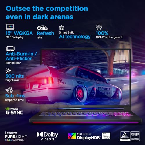Lenovo Legion Pro 7 2025 Intel Core Ultra 9 275HX | NVIDIA RTX 5090 24GB (64GB RAM/1TB SSD/WQXGA OLED/240Hz/16 (40.6cm)/Windows 11/Office 2024+AI Now/Black/2.5Kg), 83F500D8IN AI Powered Gaming Laptop
