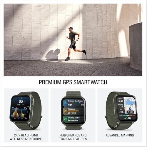 Garmin® Venu® X1, Thin and Lightweight GPS Smartwatch, AMOLED Display, Advanced Health and Fitness Features, Moss with Titanium Caseback and Moss ComfortFit Nylon Band