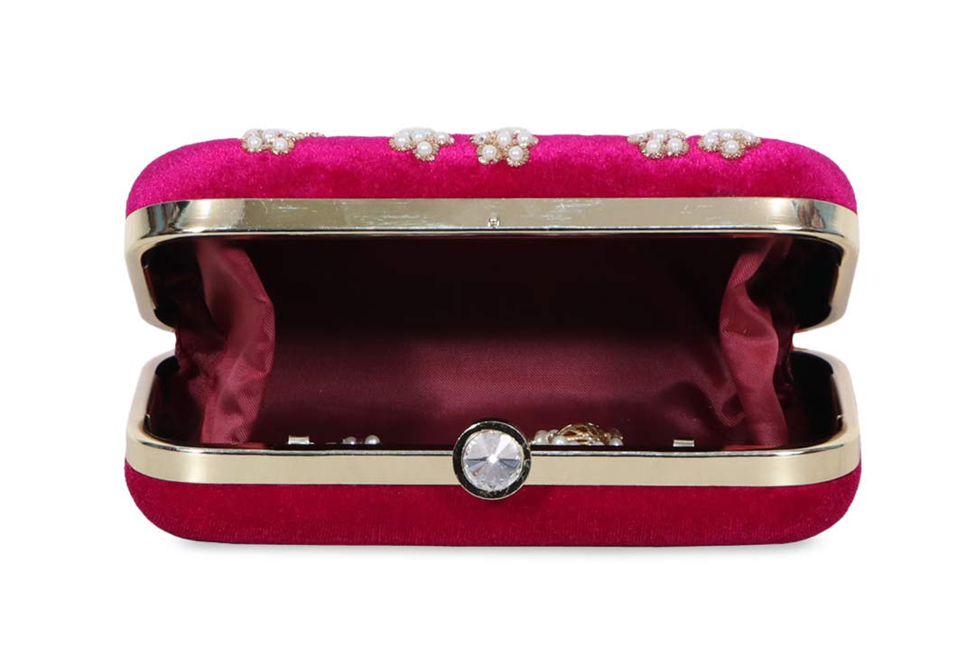 DUCHESS Women's Clutch (Gold) (Fuchsia)