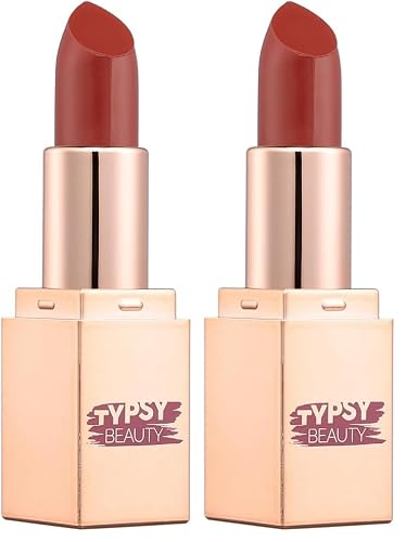 Typsy Beauty Happy Hour Mini Lippie | Creamy Semi Matte Finish | Travel Friendly | Lightweight | Non-Sticky Mini Lipstick for Women | Hot Chocolate Fudge 03 | 1.5 gm (Pack of 2)