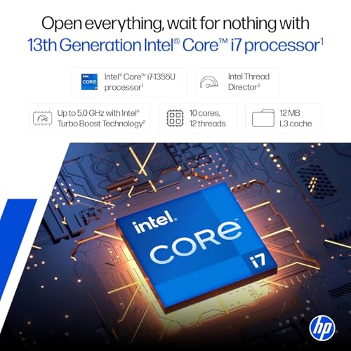 HP 14, Intel Core 13th Generation Intel Core i7-1355U (16GB DDR4, 512GB SSD), Micro-Edge, Anti-Glare, FHD, 14''/35.6cm, Win11, M365* Office24, Silver, 1.4kg, EP0159TU, FHD Camera, Backlit Laptop