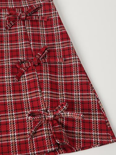 Max Girls Plaid Dress (Red_12-14 Y)