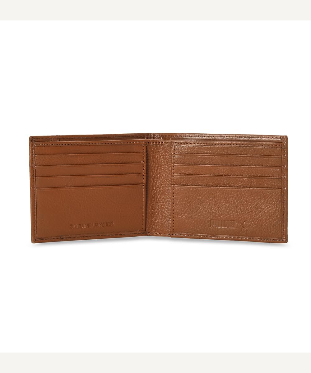 Puma Unisex-Adult Leather Embossed Wallet, Tan (9105602)