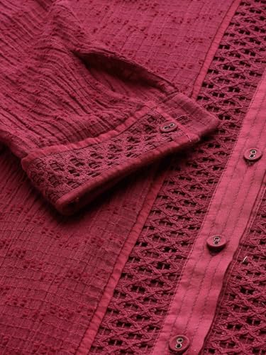 Ritu Kumar Magenta Solid Full Sleeve Shirt