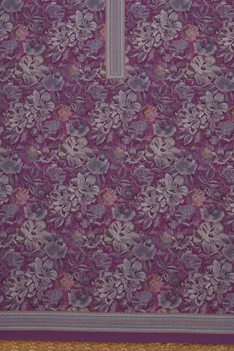 Soch Womens Purple Cotton Floral Dress Material With Na