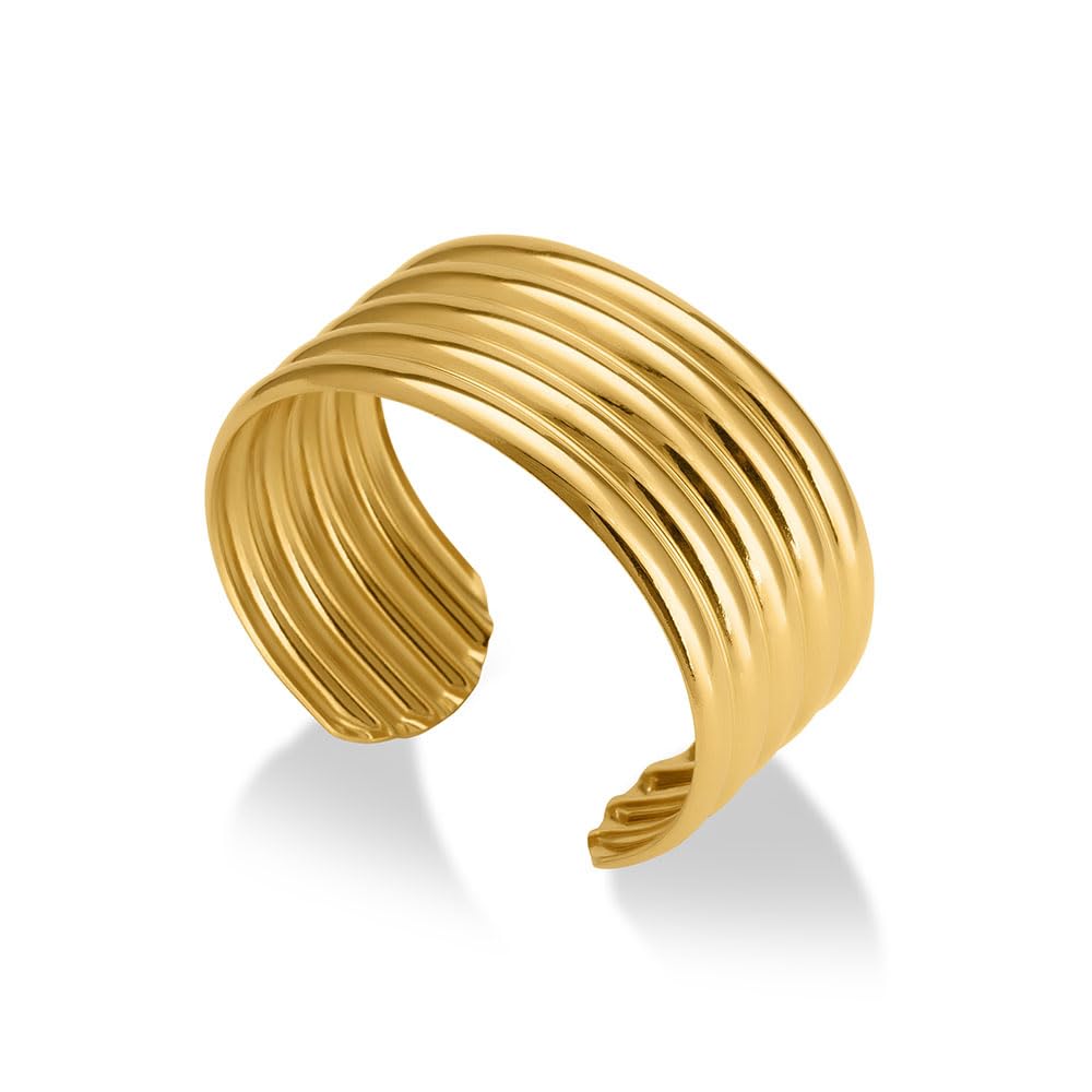 PALMONAS Golden Stack Cuff Bracelet for Women - Gift for Girls & Women | Waterproof & Anti-Tarnish Bracelet