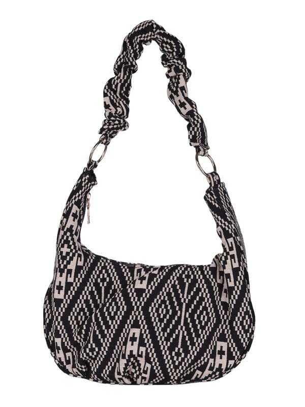 MINI WESST Women's Multi Graphic Fabric Hobo Bag (MWHB228PR)