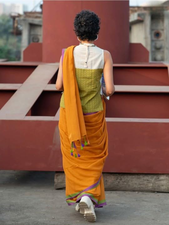 Suta Mustard Yellow Saree