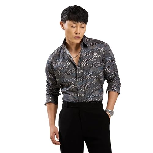 MARK & ALBERT Men's Luxury Giza Cotton Digital Printed Shirt Full Sleeves Shirts for Men